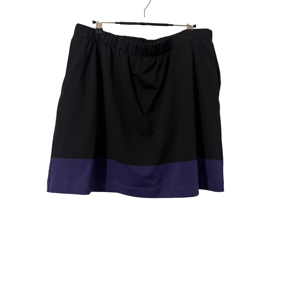 NIKE Golf Skort Women Black/Purple Fit Dry Athletic Activewear XL